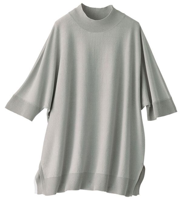 BELLUNA（ベルーナ）の「ガシガシ洗える！涼しげ夏用ドルマンニット（ニット・セーター）」｜アイスグレー