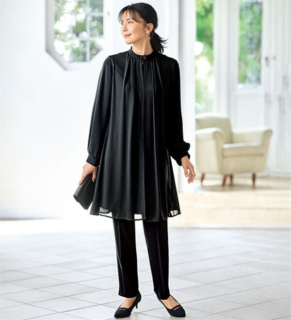 日本製素材！重ね着風チュニックセットアップ - ベルーナ【公式】