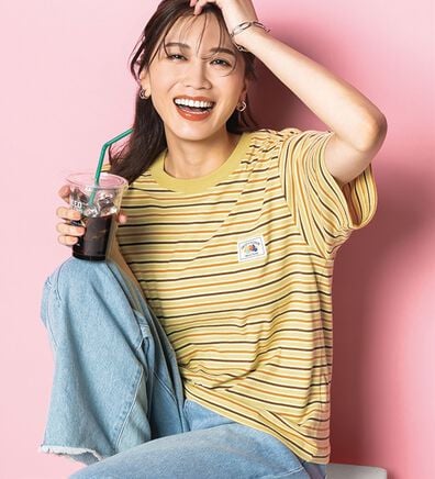 BELLUNA（ベルーナ）の「【ＦＲＵＩＴ　ＯＦ　ＴＨＥ　ＬＯＯＭ】カジュアルボーダーＴシャツ（カットソー）」