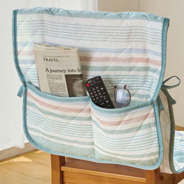 「綿混先染めしじらチェアカバー４枚組（チェアカバー・チェアパッド）」｜詳細画像