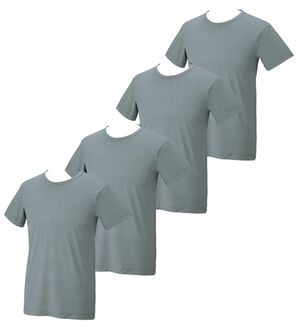 「【４枚組】氷撃冷感（Ｒ）ヒエサラインナー（メンズ肌着・インナーウェア）」｜グレー4枚組 半袖丸首