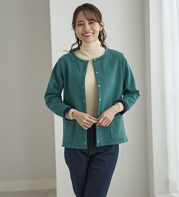 BELLUNA（ベルーナ）の「＜＆ｃｏｃｏｃｈｉ＞ハピネスコットン100％&times;吸湿発熱リブタートルニット（ニット・セーター）」｜詳細画像