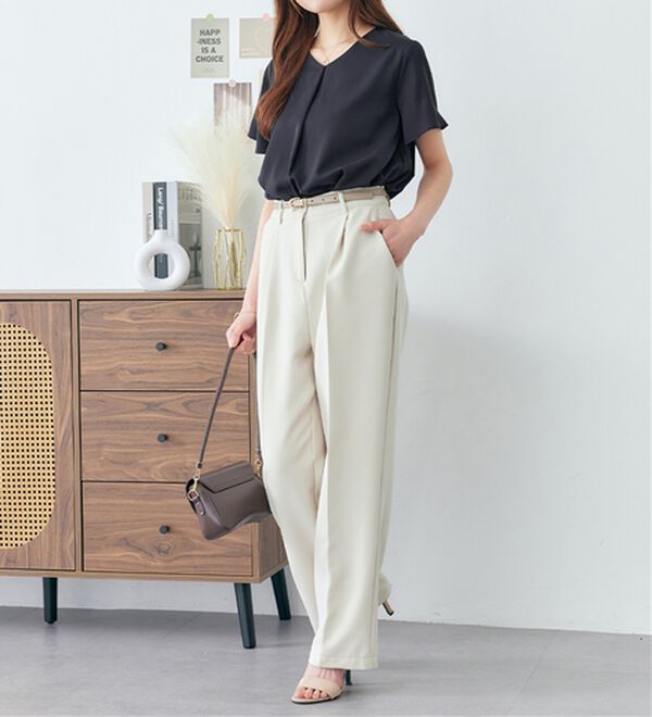 alotta（アロッタ）の「シフォンレイヤードＶネックブラウス（ブラウス）」｜詳細画像