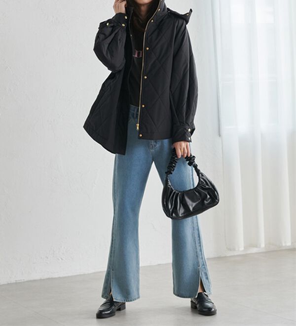 RANAN（ラナン）の「２ｗａｙボリューム袖ライトダウンキルティングアウター（ハーフコート）」｜詳細画像