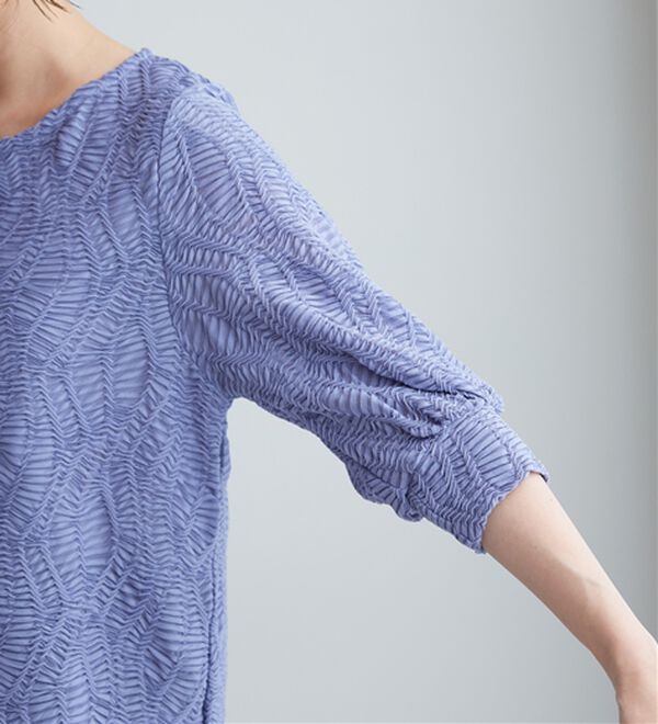 BELLUNA（ベルーナ）の「波柄シアージャカード素材カーディガン（ニットカーディガン）」｜詳細画像