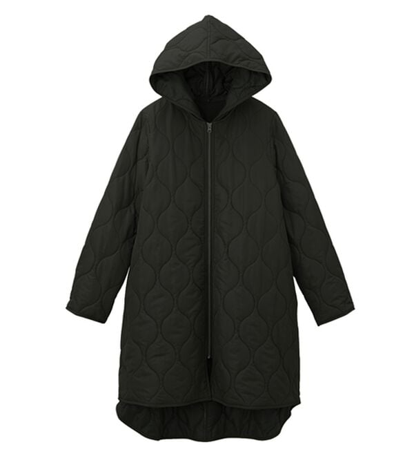 ほぼ未使用✨　nanamica フーデッドコート　キルティング　ブラック　L ほぼ未使用✨ nanamica フーデッドコート キルティング ブラック L