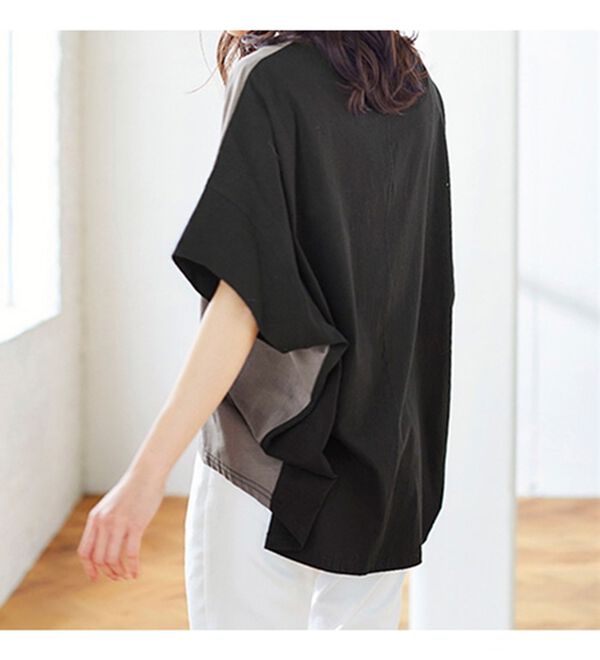 BELLUNA（ベルーナ）の「異素材使いロゴデザインプルオーバー（カットソー）」｜詳細画像