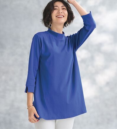 BELLUNA（ベルーナ）の「Ｔシャツ以上ブラウス未満　艶やか綿１００％チュニック（チュニック）」