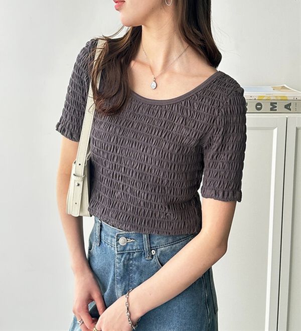 GeeRA（ジーラ）の「バレエネックシャーリングカットソー（カットソー）」｜詳細画像