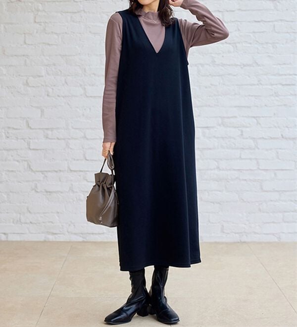 BELLUNA（ベルーナ）の「【選べる衿】肌に優しい綿１００％暖か発熱素材プルオーバー＜ベルホット　コットン＞（カットソー）」｜詳細画像