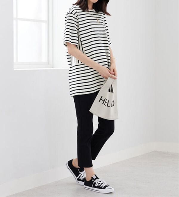 BELLUNA（ベルーナ）の「サイドポケット使いボーダー柄チュニック（チュニック）」｜詳細画像