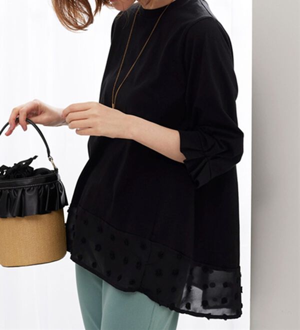 BELLUNA（ベルーナ）の「裾シアードット切替プルオーバー（カットソー）」｜詳細画像