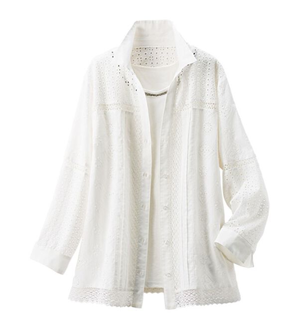 ルフラン（ルフラン）の「綿１００％贅沢レースジャケット（その他ジャケット）」｜詳細画像