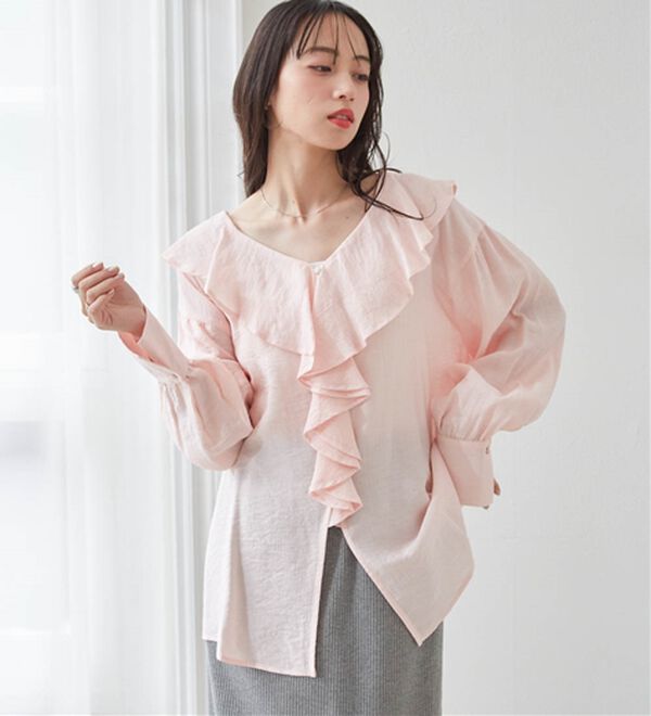 RANAN（ラナン）の「ラッフルフリルオーバーブラウス（ブラウス）」｜詳細画像