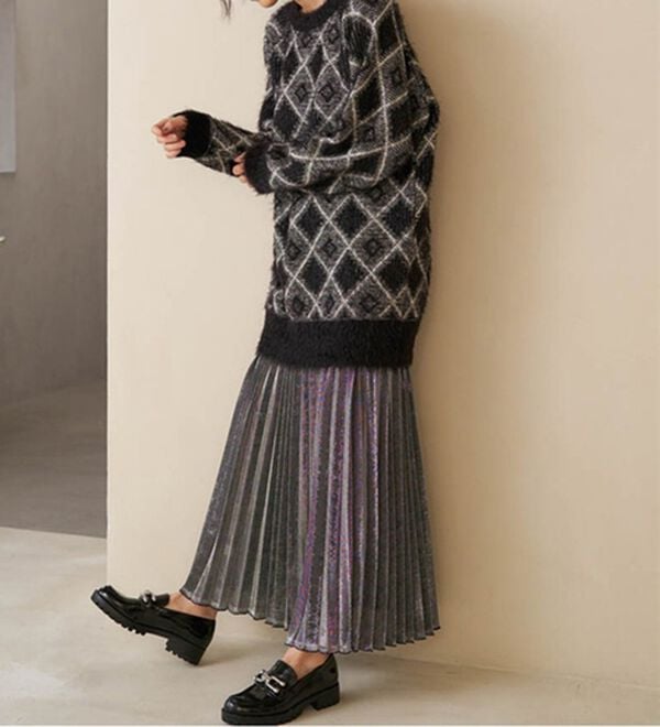 RANAN（ラナン）の「ダイヤ柄配色ニットチュニック（チュニック）」｜詳細画像