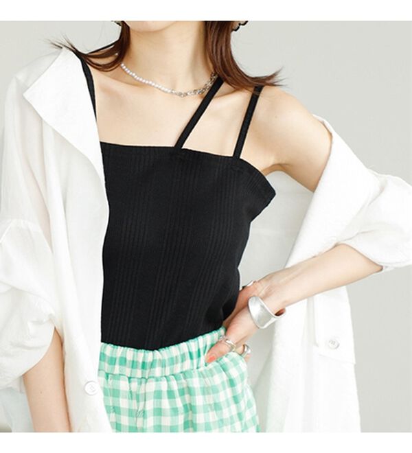 GeeRA（ジーラ）の「３ストラップランダムリブキャミソール（タンクトップ・キャミソール）」｜詳細画像