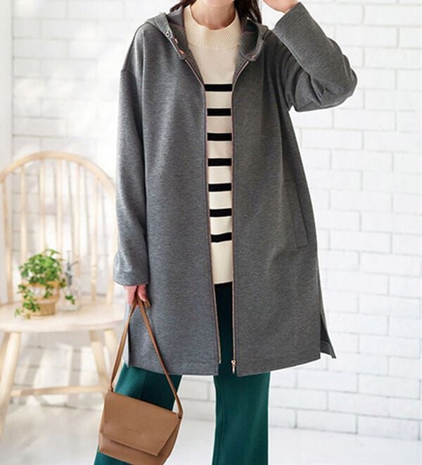 BELLUNA（ベルーナ）の「衿デザインロング丈パーカー（パーカー）」｜詳細画像