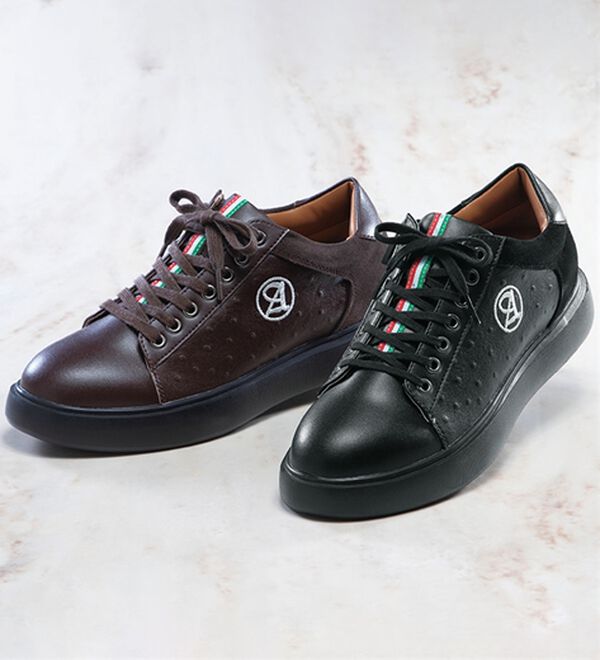 「＜アンティバ＞オーストリッチ調型押しスタイルアップスニーカー（メンズスニーカー）」｜詳細画像