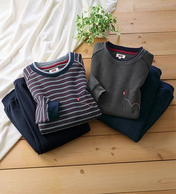 「【２着組】＜エドウイン＞肌側綿１００％長く使えるパジャマ（メンズルームウェア）」｜2着組