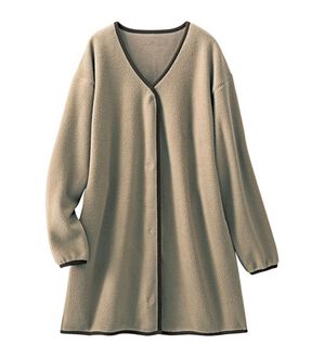 「ふんわりあったかボアガウン（パジャマ・ルームウェア）」｜モカ