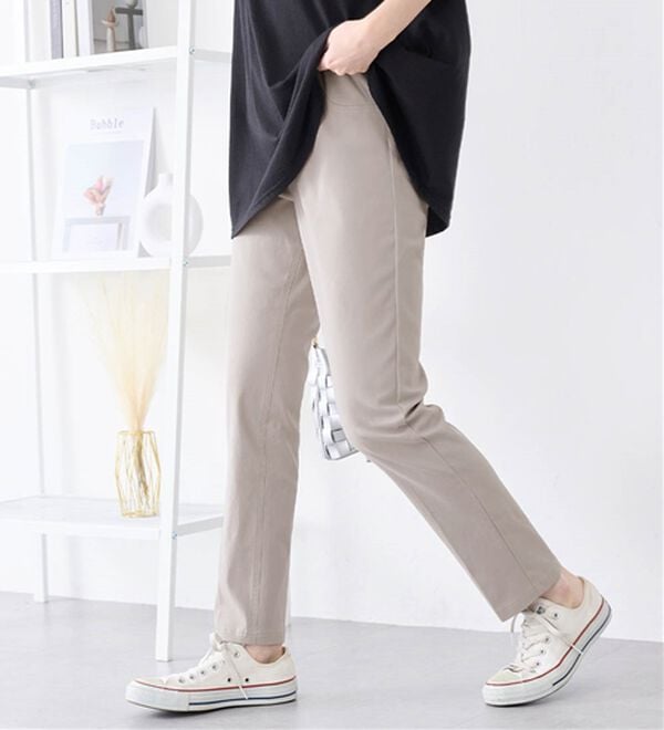 Viola e Viola（ヴィオラ エ ヴィオラ）の「すっきり楽ちんチュニックパンツ（フルレングスパンツ）」｜ライトグレー