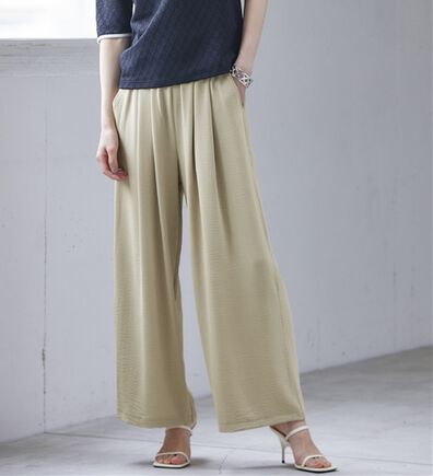 RANAN（ラナン）の「ひんやり！リラックスタックワイドパンツ（ワイドパンツ・ガウチョ）」