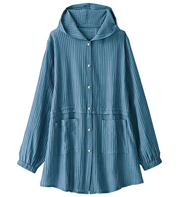 BELLUNA（ベルーナ）の「フード付き楊柳シアーパーカー（パーカー）」｜ブルー