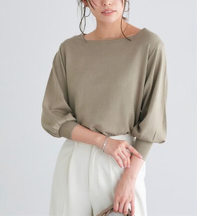 Pierrot（ピエロ）の「【選べるネック】シルクタッチバルーンニット（ニット・セーター）」