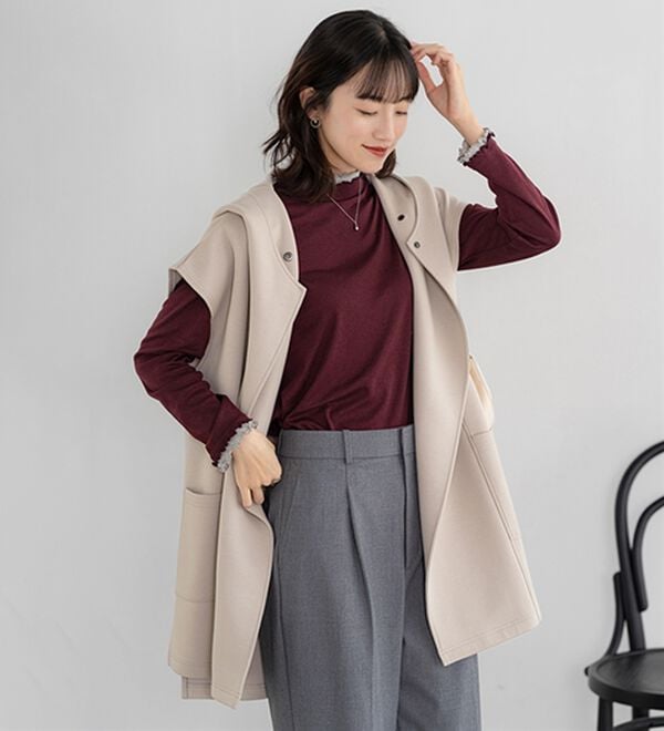BELLUNA（ベルーナ）の「重ね着風フリル衿プルオーバー（カットソー）」｜詳細画像
