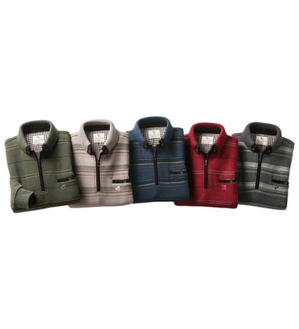 「＜ニコル　モリソン＞暖か衿デザイントレーナー　ボーダー（メンズトレーナー）」｜詳細画像