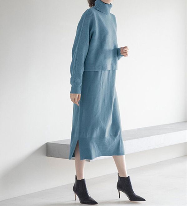 RANAN（ラナン）の「【２点セット】ニットワンピースアンサンブル（ニットワンピース）」｜詳細画像