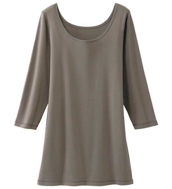 「素肌よろこぶオーガニックコットン７分袖（肌着・インナーウェア）」｜ブラウン