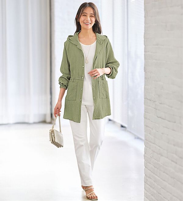 BELLUNA（ベルーナ）の「フード付き楊柳シアーパーカー（パーカー）」｜詳細画像