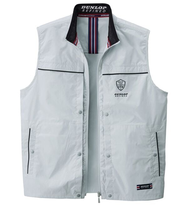 「＜ダンロップ・リファインド＞手ぶらでお出かけ便利ベスト（メンズベスト）」｜シルバーグレー