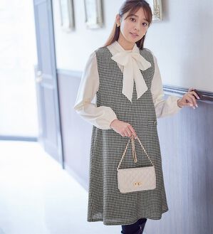 alotta（アロッタ）の「ツイード金ボタンジャンパースカート（ジャンパースカート）」｜詳細画像