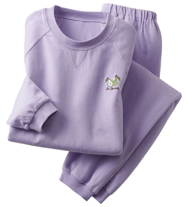 LAVIENNE（ラヴィエンヌ）の「ゆったり刺しゅうスウェットパジャマ（パジャマ・ルームウェア）」｜ラベンダー