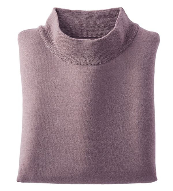 BELLUNA（ベルーナ）の「洗える！メリノウール１００％ハイネックセーター（ニット・セーター）」｜ローズグレー