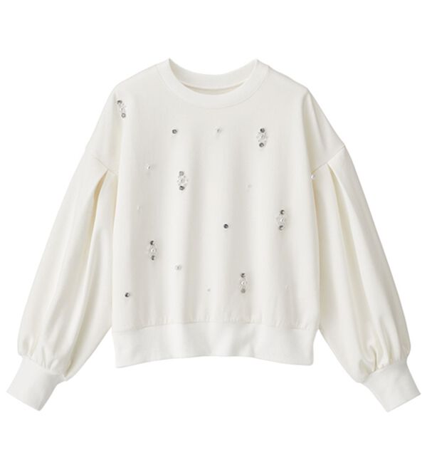 RANAN（ラナン）の「ビジュー使いボリューム袖プルオーバー（カットソー）」｜詳細画像