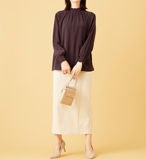 BELLUNA（ベルーナ）の「衿＆袖ニット使い美人顔ブラウス（ブラウス）」｜詳細画像