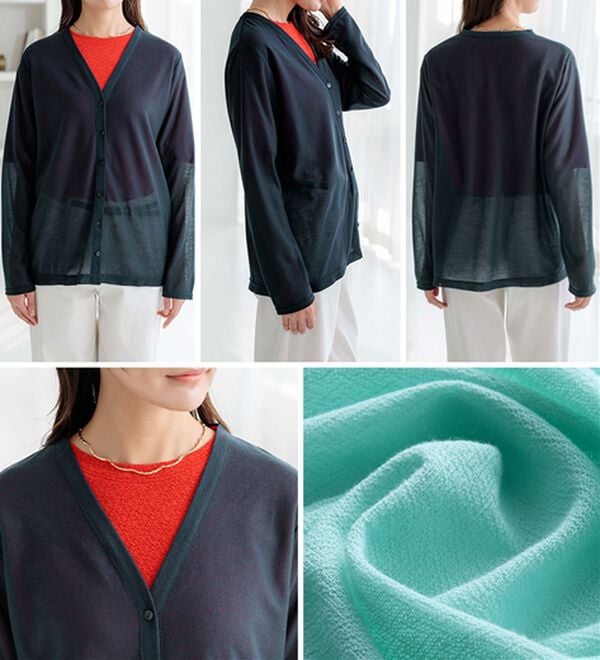 BELLUNA（ベルーナ）の「持ち運びに便利！ＵＶ対策シアーカーディガン（その他カーディガン）」｜詳細画像