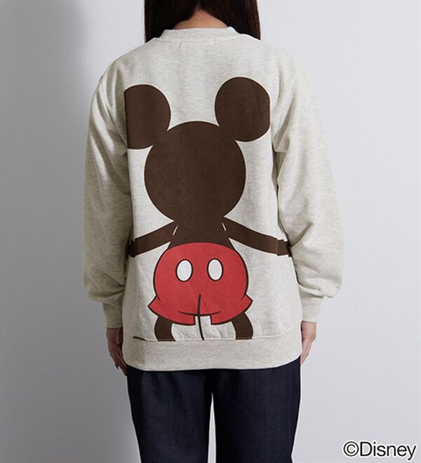 BELLUNA（ベルーナ）の「＜Ｄｉｓｎｅｙ＞【ミッキー＆ミニー】抱き着きプリント裏起毛トレーナー（カットソー）」｜詳細画像