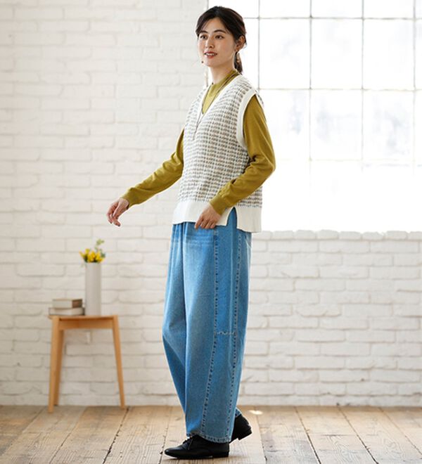 ルフラン（ルフラン）の「【２本組】丸みが可愛いデニムパンツ（フルレングスパンツ）」｜詳細画像