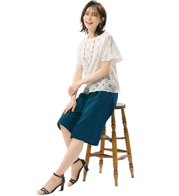 ルフラン（ルフラン）の「【３本組】日本製ひざ下丈キュロットパンツ（その他パンツ）」｜詳細画像