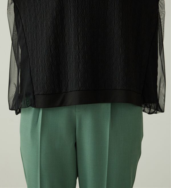 BELLUNA（ベルーナ）の「ジャカード素材チュール重ねプルオーバー（カットソー）」｜詳細画像