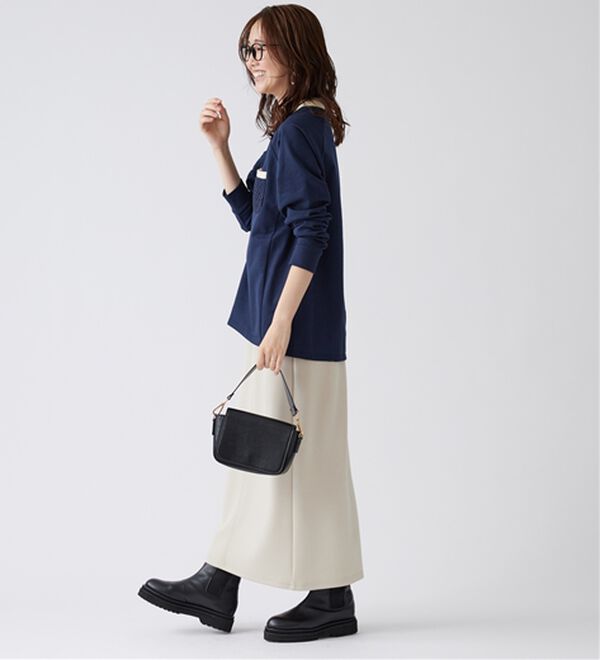 BELLUNA（ベルーナ）の「裏毛素材ニット切替プルオーバー（カットソー）」｜詳細画像