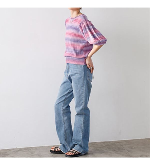 GeeRA（ジーラ）の「前後２ＷＡＹグラデーションニットカーデ（ニットカーディガン）」｜詳細画像