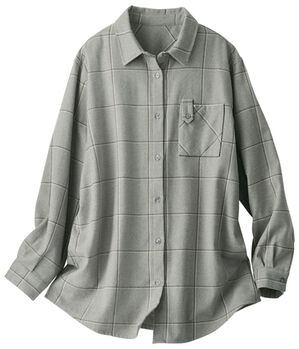 BELLUNA（ベルーナ）の「《ＨｕｇＲｅａｍコットン》ポケットシャツ（シャツ）」｜グレー系チェック