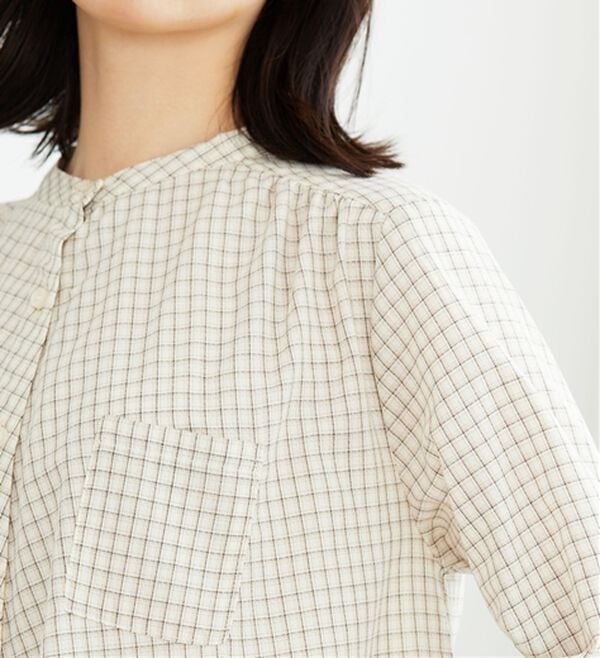 BELLUNA（ベルーナ）の「フランス綾ドレープ使いシャツチュニック（チュニック）」｜詳細画像