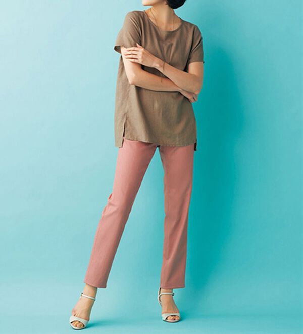 BELLUNA（ベルーナ）の「涼やか裏メッシュストレートパンツ（フルレングスパンツ）」｜詳細画像