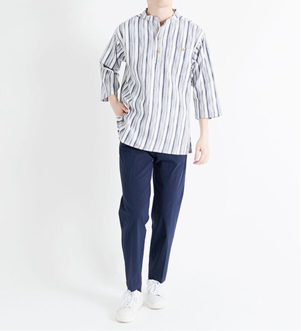 「ざっくり木綿のゆったりリラックスシャツ（メンズシャツ）」｜詳細画像